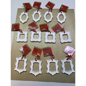 ArtMinds Small White Plaster DIY Craft Frame Ornaments NWT Bundle Lot of 12